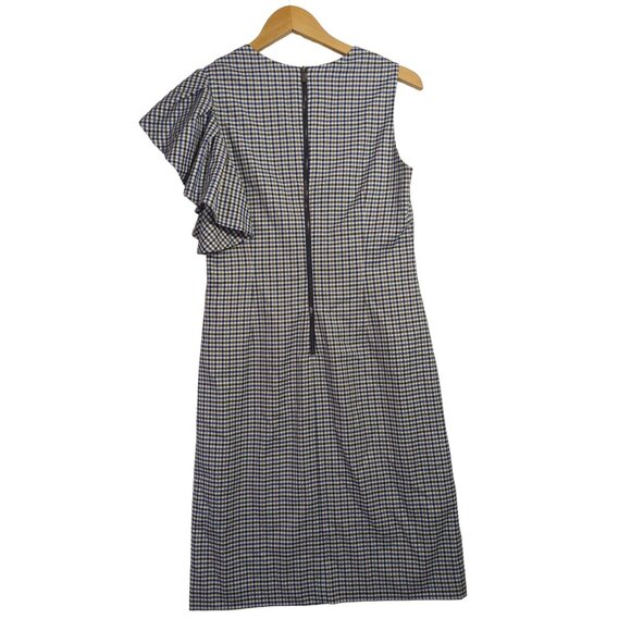 Banana Republic Sheath Dress Womens 4 Blue Brown Plaid Preppy Chic Career - Picture 4 of 12